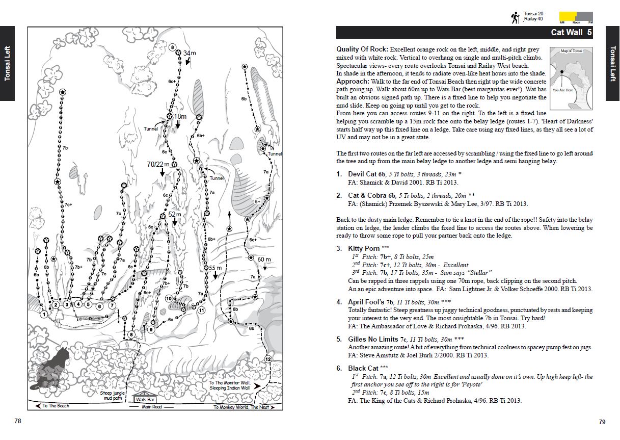 Inside sample of Rock Climbing Thailand, a climbing guide.