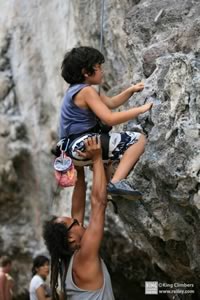 Leh taking some students climbing