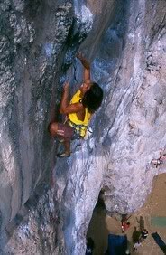 Climbing Railay- Nights in White Satin- pinching the stalagtite